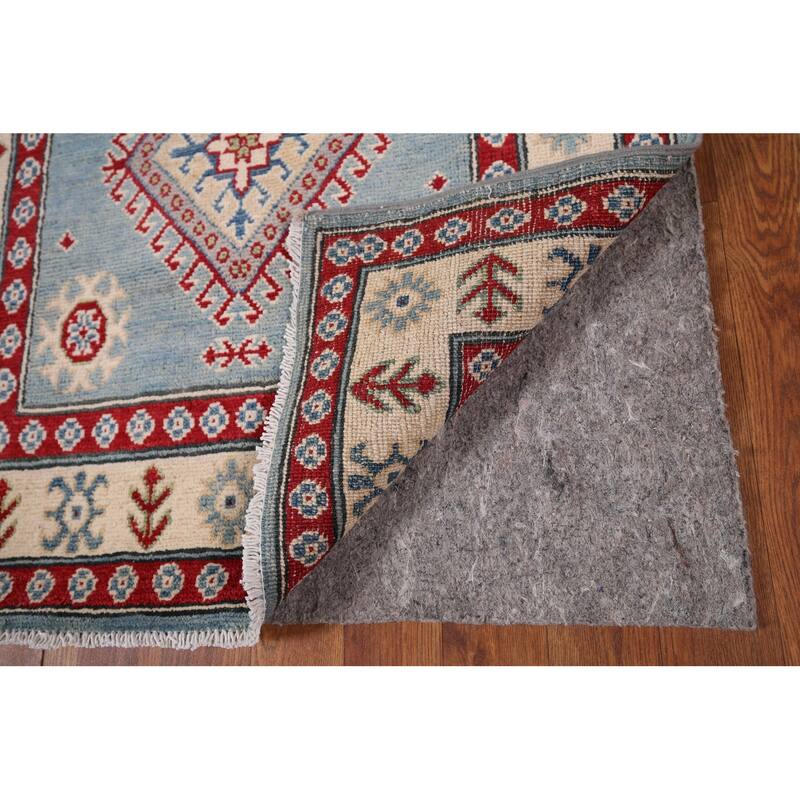 Light Blue Kazak Oriental Runner Rug Handmade Wool Carpet - 2'10" x 15'0"