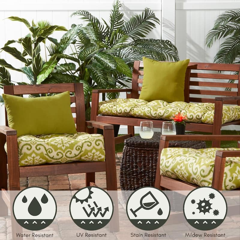 Shoreham 18-inch x 51-inch Green Ikat Outdoor Bench Cushion (Cushion Only)