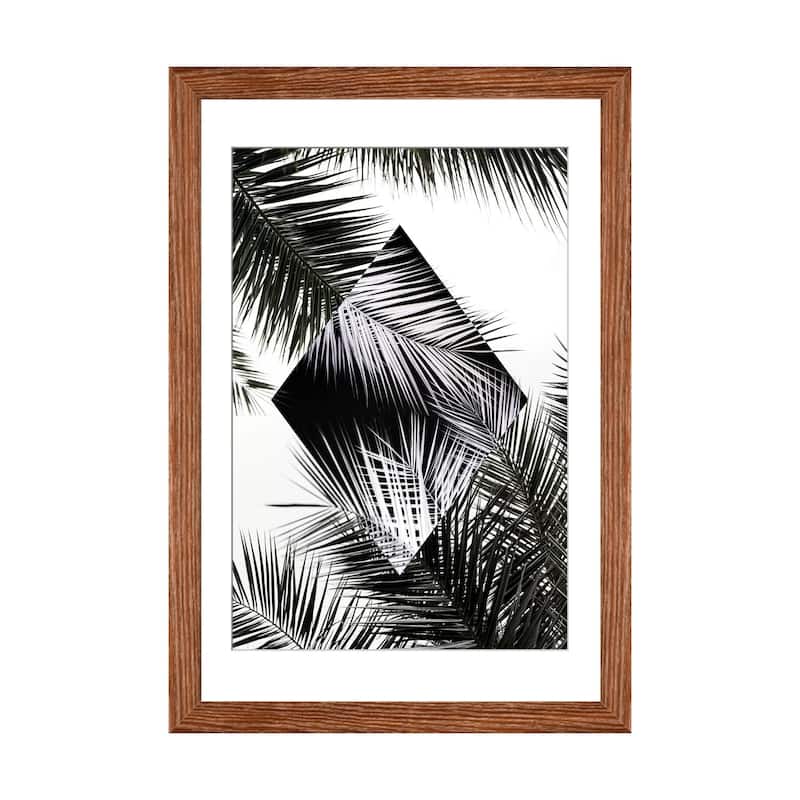 iCanvas "Palm Leaves II" by Mareike Bohmer - Walnut - 32x24x1