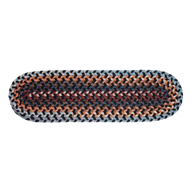 Rhody Rug Augusta Space-dye Wool Braided Rug - Black Rock - 8" x 28" Oval