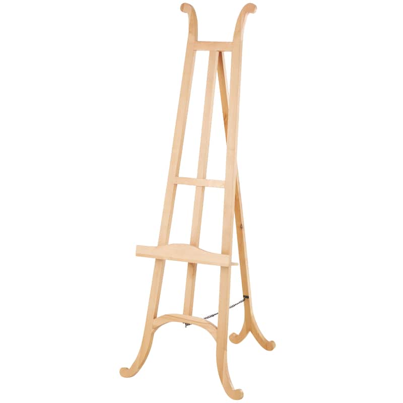 Wood Handmade Tall Easel with Chain Support - Light Brown - Roche River Decor - Light Brown - 22"W, 58"H