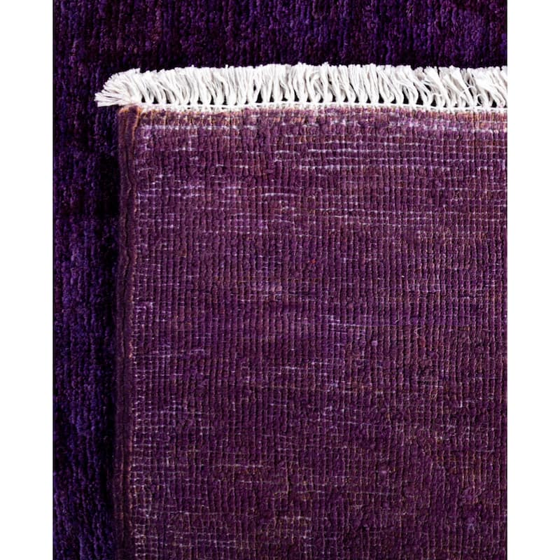 Overdyed One-of-a-Kind Hand-Knotted Area Rug - Purple - 6' 1" x 9' 1"