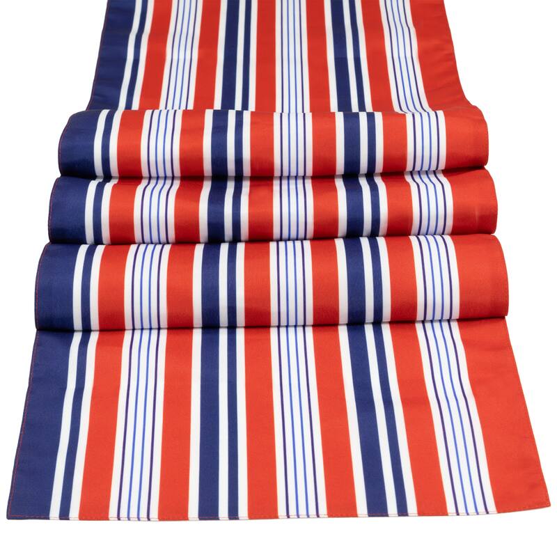 71" Red White and Blue Americana Striped Table Runner