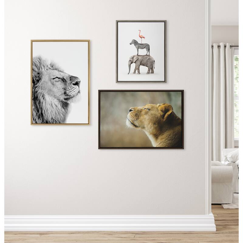 Kate and Laurel Sylvie Self Actualizing Lion Canvas by Amy Peterson