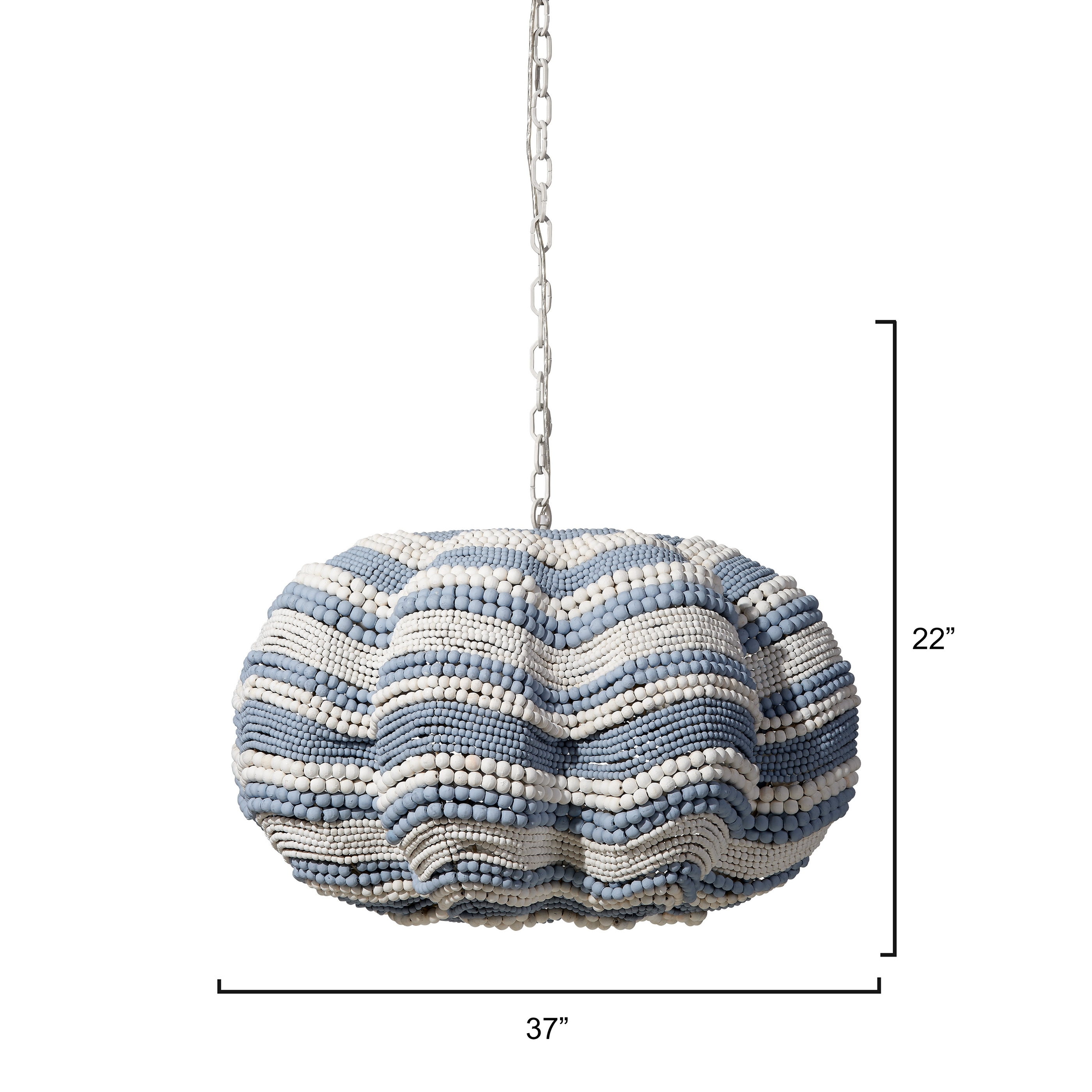 Jamie Young Clamshell Wood Beaded 4-Light Chandelier