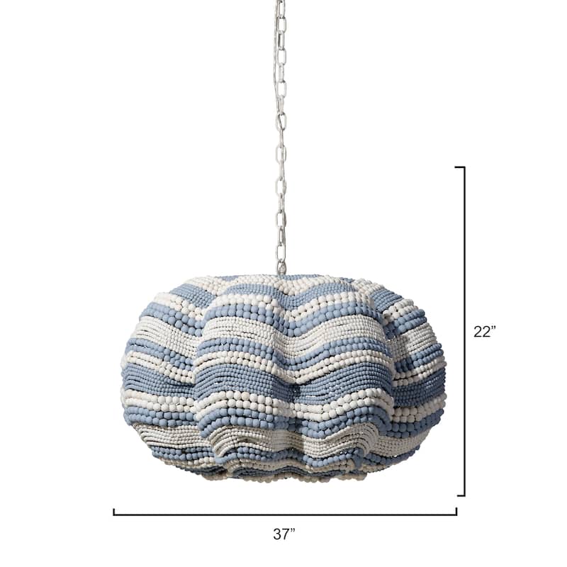Jamie Young Clamshell Wood Beaded 4-Light Chandelier