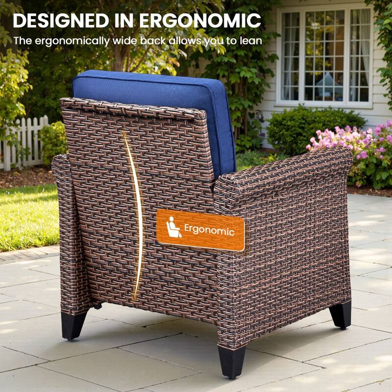 Pocassy Outdoor Sofa Swivel Chairs Patio Chair Funiture Set
