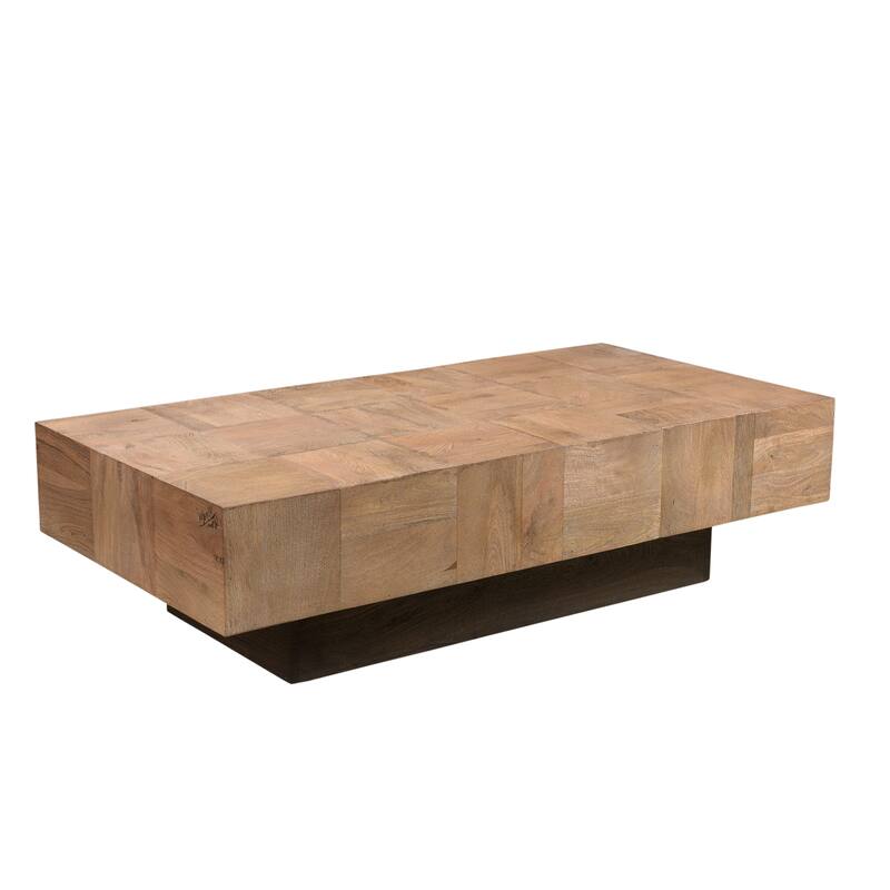 Caden Modern Solid Wood Coffee Table - 59" W - Brown
