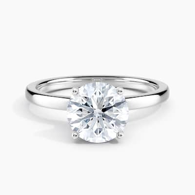 Auriya 14k-White Gold Lab Grown Round Ribbon-Halo Diamond Engagement Ring 0.60 to 5.10 ct. tw. (F-G VS.)