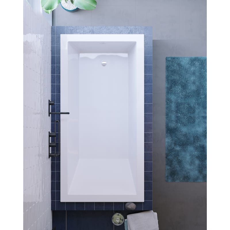 Swiss Madison Voltaire 72" x 36" Acrylic Reversible Drain Drop In Bathtub - 72x36 Reversible