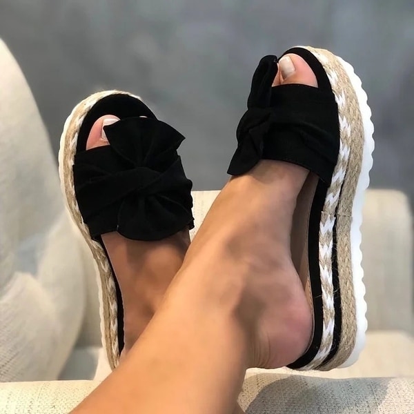 Casual daily comfy bowknot slip on sandals Clearance