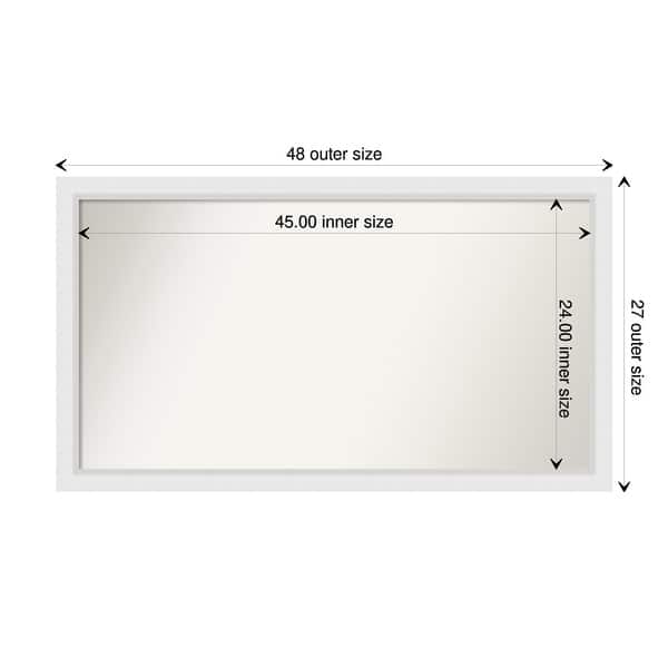 dimension image slide 30 of 93, Wall Mirror Choose Your Custom Size - Extra Large, Blanco White Wood