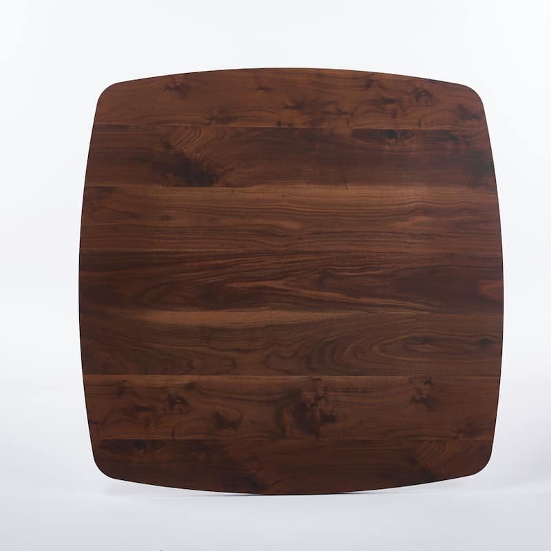 Small Square Dining Table, Mid Century Modern Kitchen Dining Table, Bistro Table with MDF Tabletop & Metal Pedestal