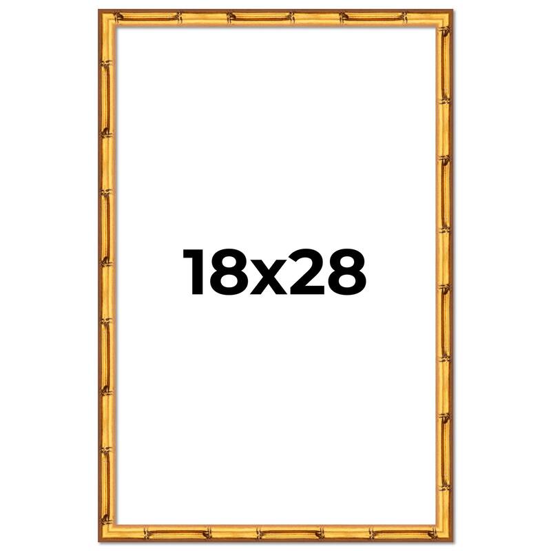 18x28 Frame Gold Bamboo Picture Frame Modern Photo Frame Includes UV Acrylic Shatter Guard Front Acid Free Foam Backing Board