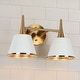 preview thumbnail 5 of 14, Nisa Modern Gold 2-Light Bathroom Vanity Light White Gold Wall Sconce - L 14" x W 7.9" x H 8.5"