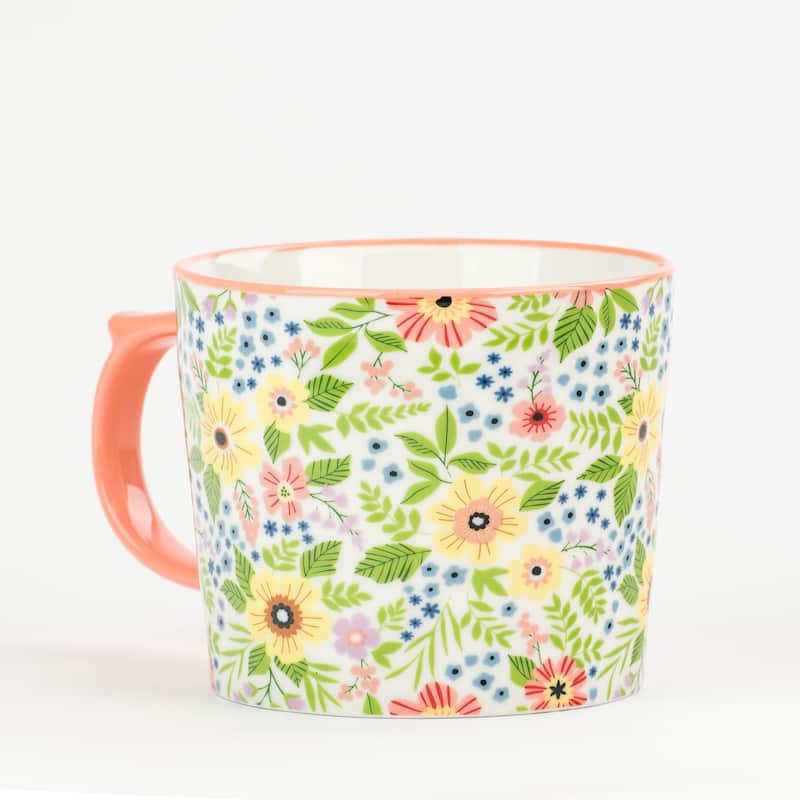 10 Strawberry Street Madison Flora Mugs, Set of 4
