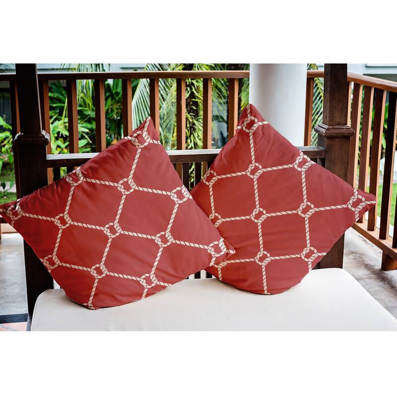 Ahoy Nautical Indoor/Outdoor Throw Pillow