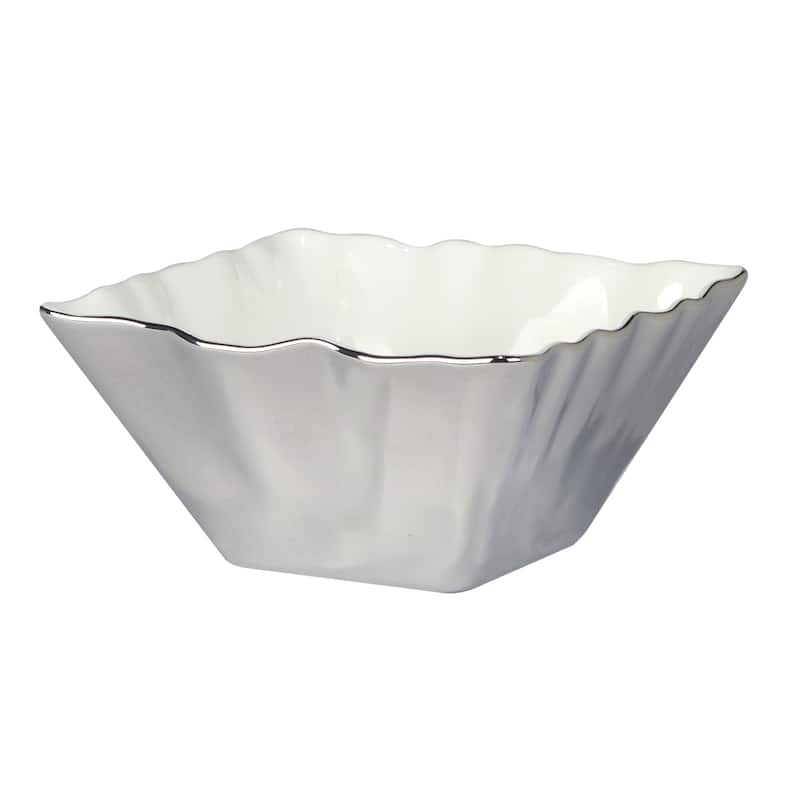 Certified International Silver Coast 5.5" Square Snack Bowls, Set pf 4 - 5.5-inch
