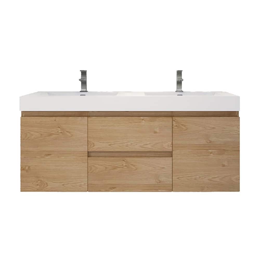 Baillie 60'' Wall-Mounted Vanity with Double Reinforced Acrylic Sink