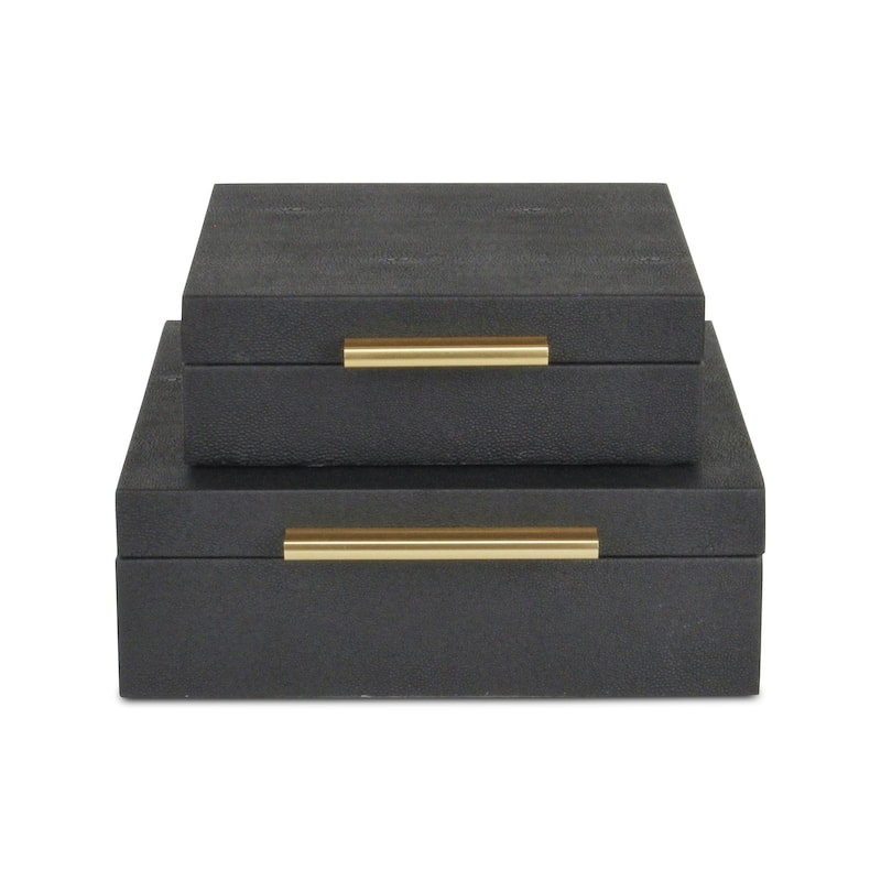 Lusan Black Vinyl Decorative Box Set
