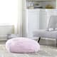 Tempo Home Polar Pouf - Oversized Faux Fur Round Floor Cushion - Light Pink