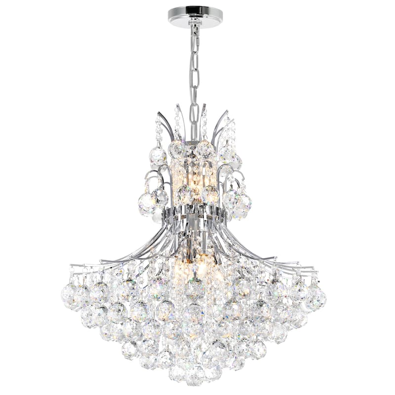 Princess 10 Light Down Chandelier With Chrome Finish - Chrome