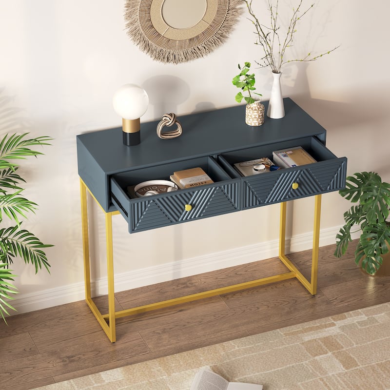 Console Table Entryway Table, Modern Sleek Console Table with Storage