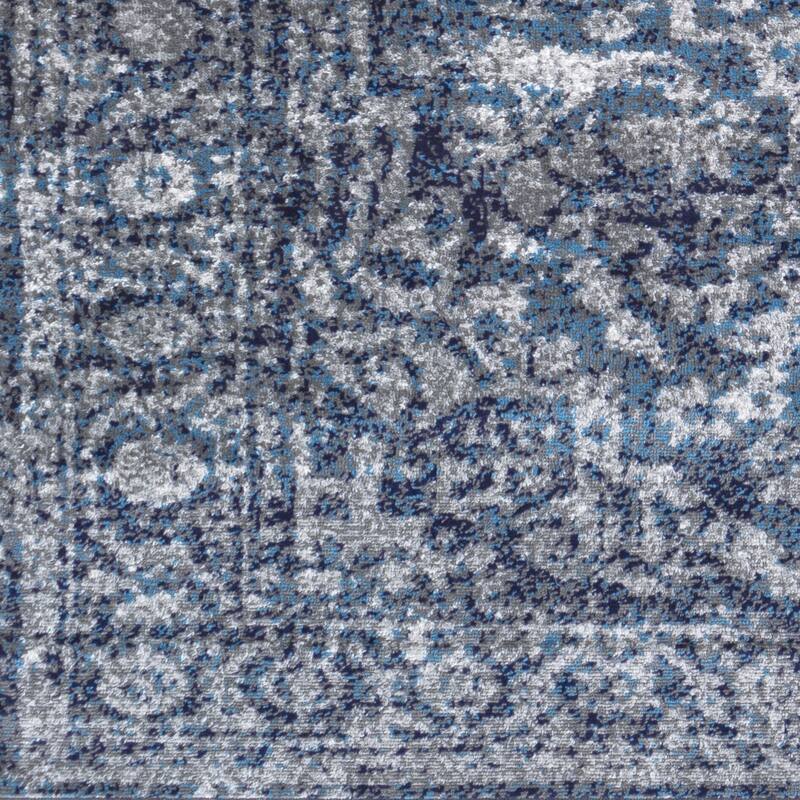 Livabliss Abbas Navy/Gray Vintage Traditional Area Rug