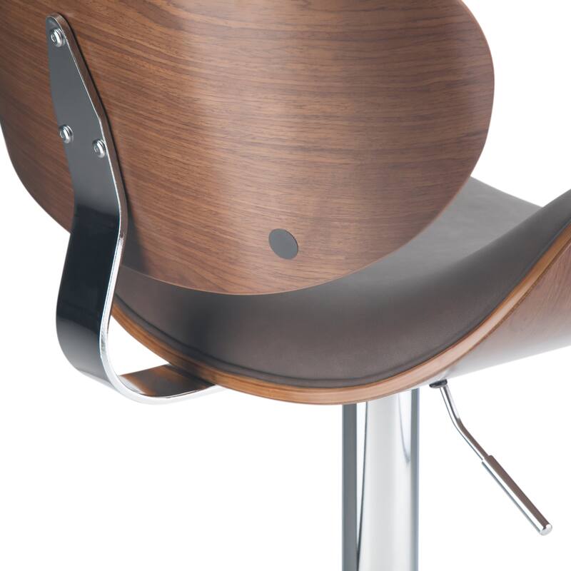 WYNDENHALL Avondale Mid Century Modern Bentwood Adjustable Swivel Bar Stool - 20.9 W x 20.5 D x 45.3 H