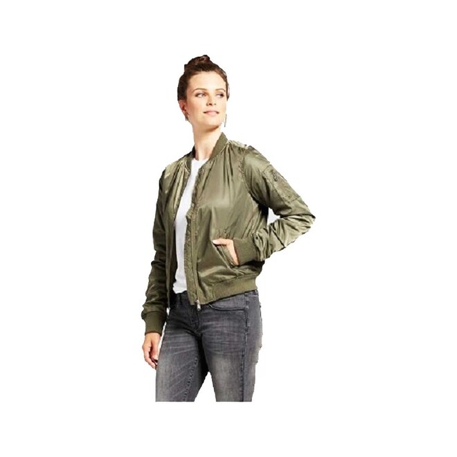 Full Zip Bomber Jacket W Colored Lining
