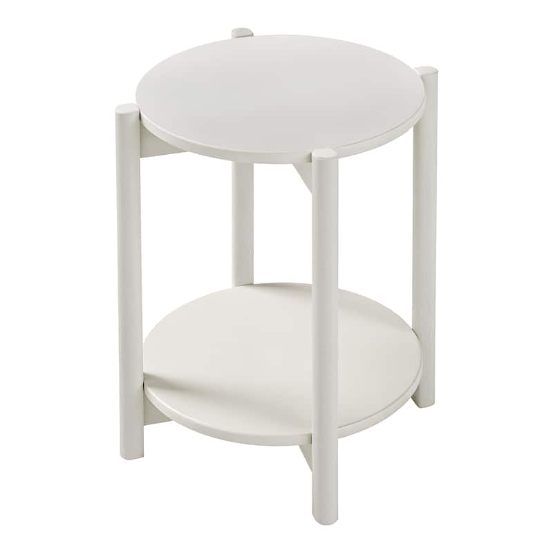 Furniture of America Rovion 2-Piece Round Wood Coffee Table Set with Open Bottom Shelf