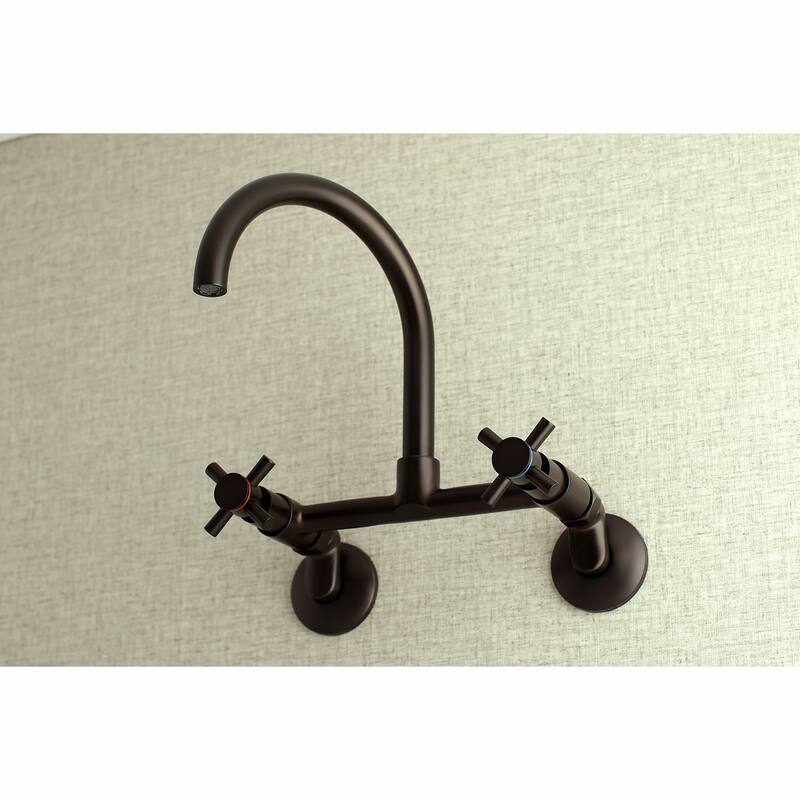 Kingston Brass Concord 8 in. Adjustable Center Wall Mount Kitchen Faucet