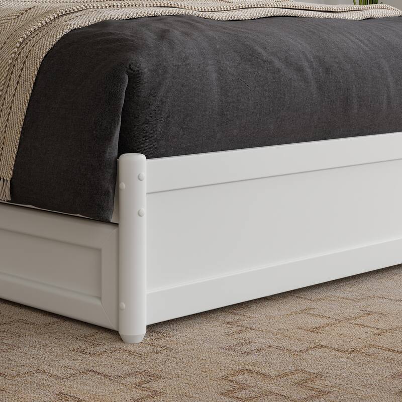 Clayton Platform Bed with Panel Footboard and Twin Trundle