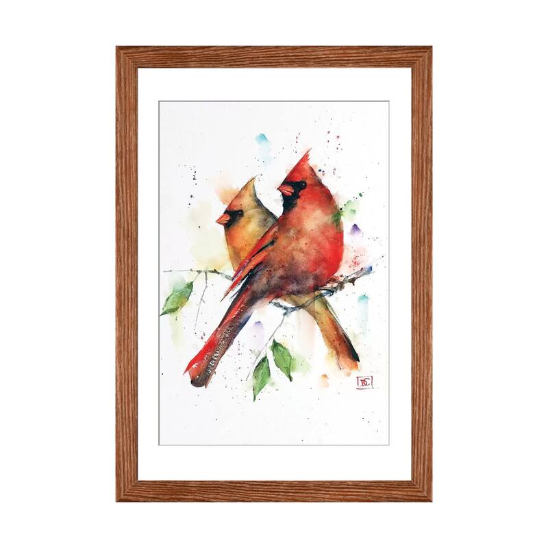 iCanvas "Cardinal Pair" by Dean Crouser - Walnut - 24x16x1
