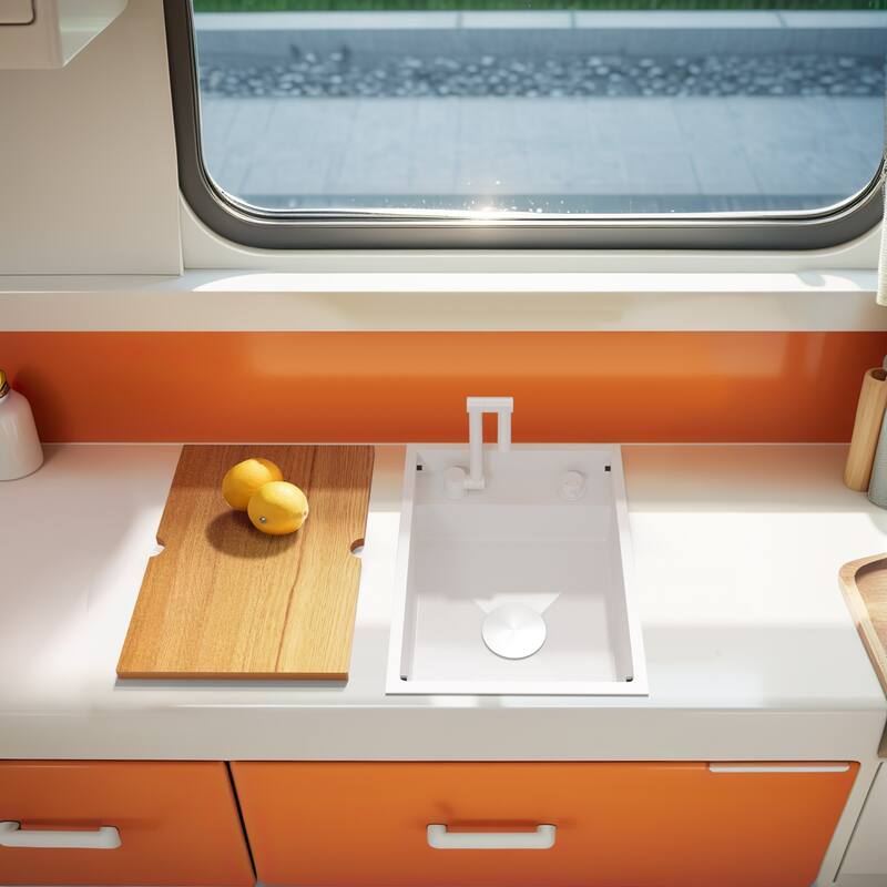 RV Sink with faucet and foldable tap