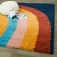 preview thumbnail 2 of 6, Mod-Tod Amelia Rainbow Print Shag Kids Area Rug