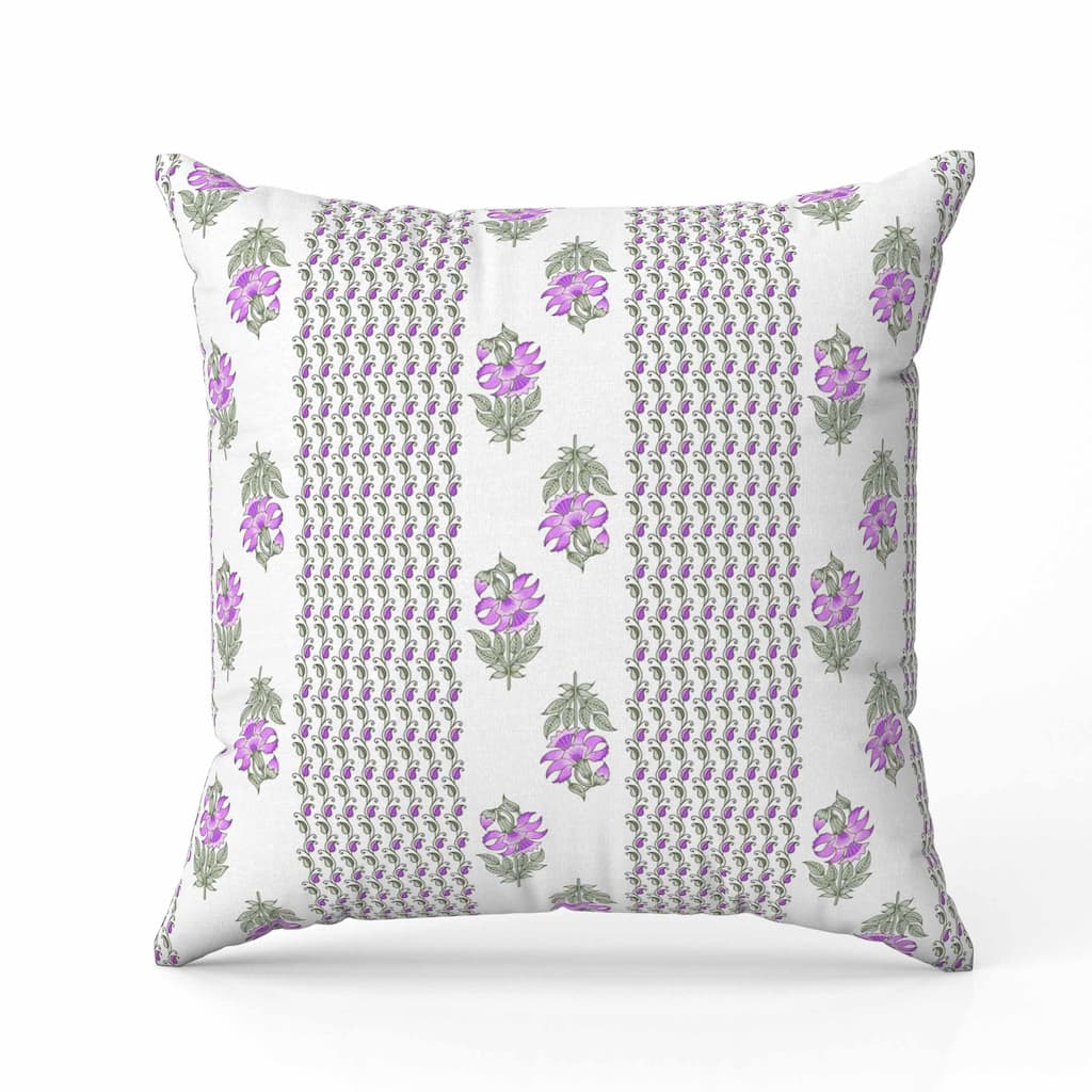 Anemone Artistry Indoor/Outdoor Reversible Throw Pillow Pink and Green