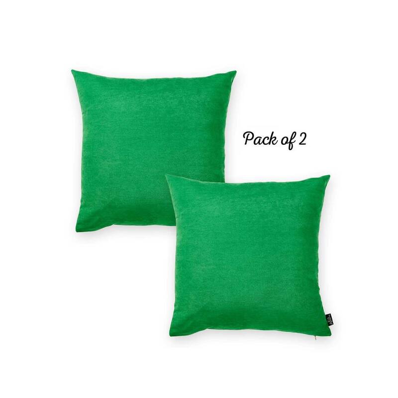 Honey Set of 2 Decorative Throw Pillow Cover Solid Color Square 22" in
