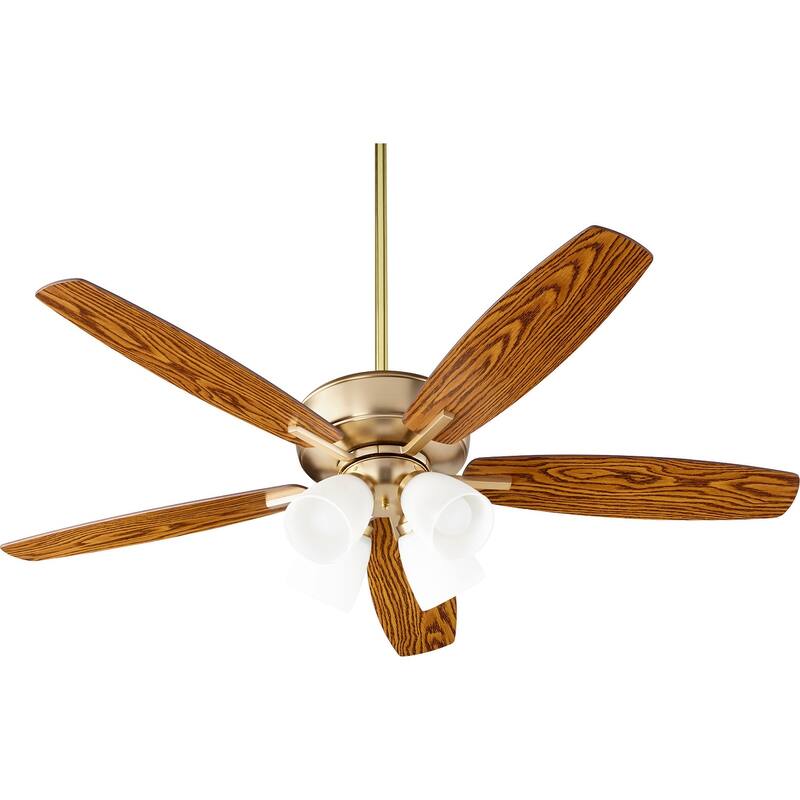 Quorum International Breeze 52" 5 Blade Indoor Ceiling Fan with Light - Aged Brass