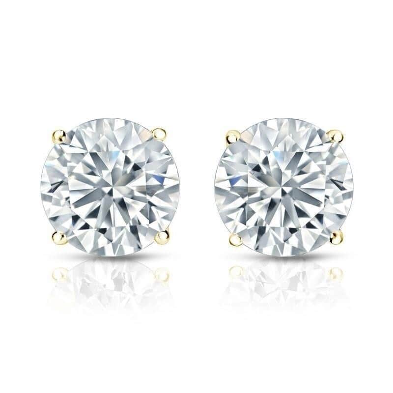 Auriya 18k Gold Round Diamond Stud Earrings 3 1/4ctw Certified