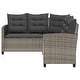 preview thumbnail 137 of 152, vidaXL Patio Sofa with Cushions Outdoor Seating Sectional Sofa Poly Rattan