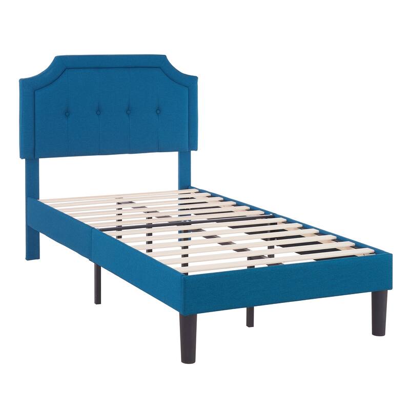Javlergo Modern Upholstered Bed Frame with Height Adjustable Headboard, No Box Spring Needed