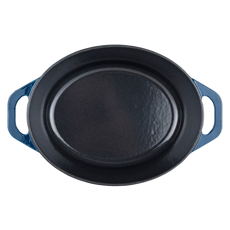 Viking Cast Iron 7-Quart Oval Roaster-Blue