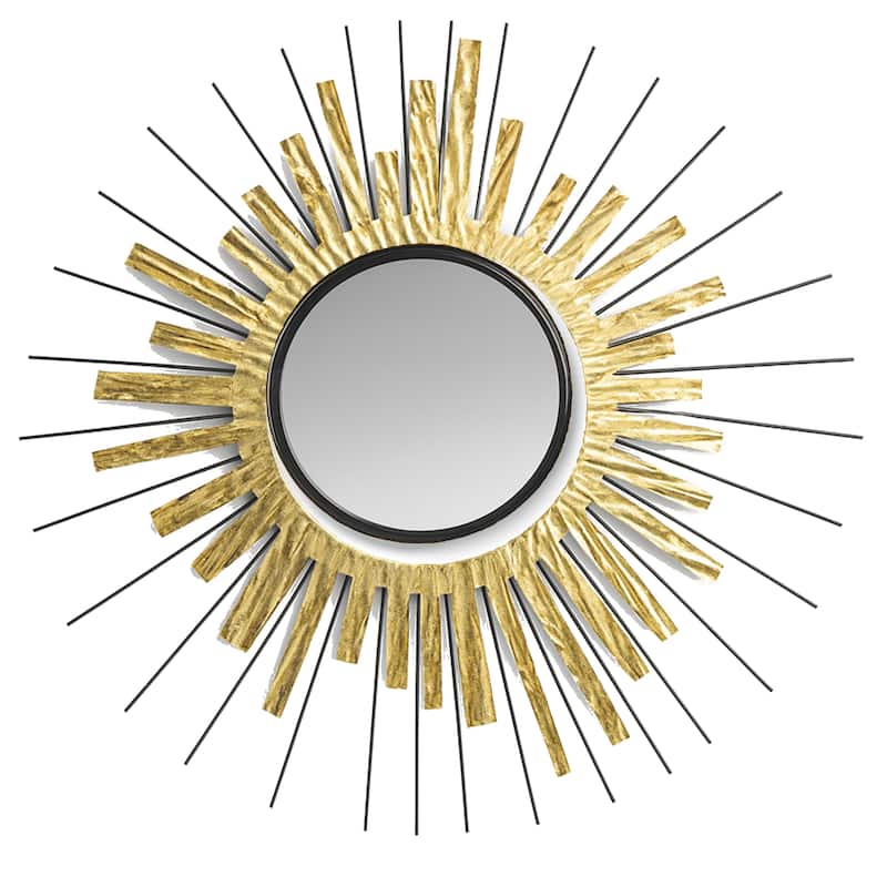 Gold Sunburst Round Mirror Wall Art Oversized Accent Decor 32" - 24 x 30