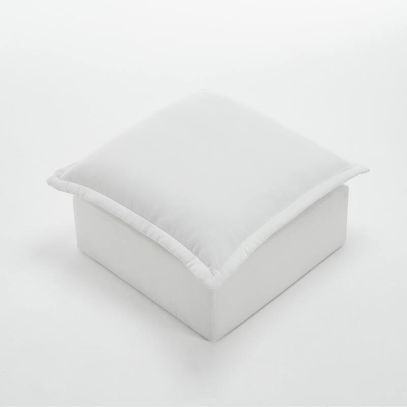 31.7"W Oversized Chenille Upholstered No Assembly Square Ottoman