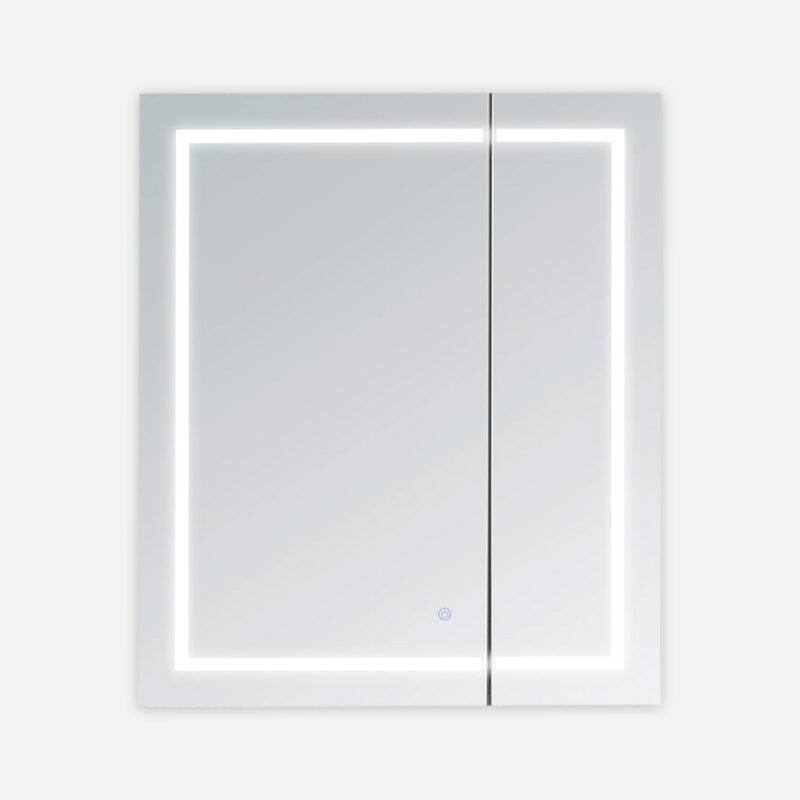 AQUADOM Royal Basic LED Medicine Cabinet, Defogger, 3X Vertically Adjustable Magnifying Mirror