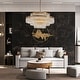 preview thumbnail 12 of 15, 32 in. Drum Modern Crystal Chandelier 4-Tier Gold Brass Kitchen Island Pendant Light for Dining Room