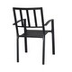 preview thumbnail 6 of 8, 2pcs Backrest Vertical Grid Wrought Iron Dining Chair, Black