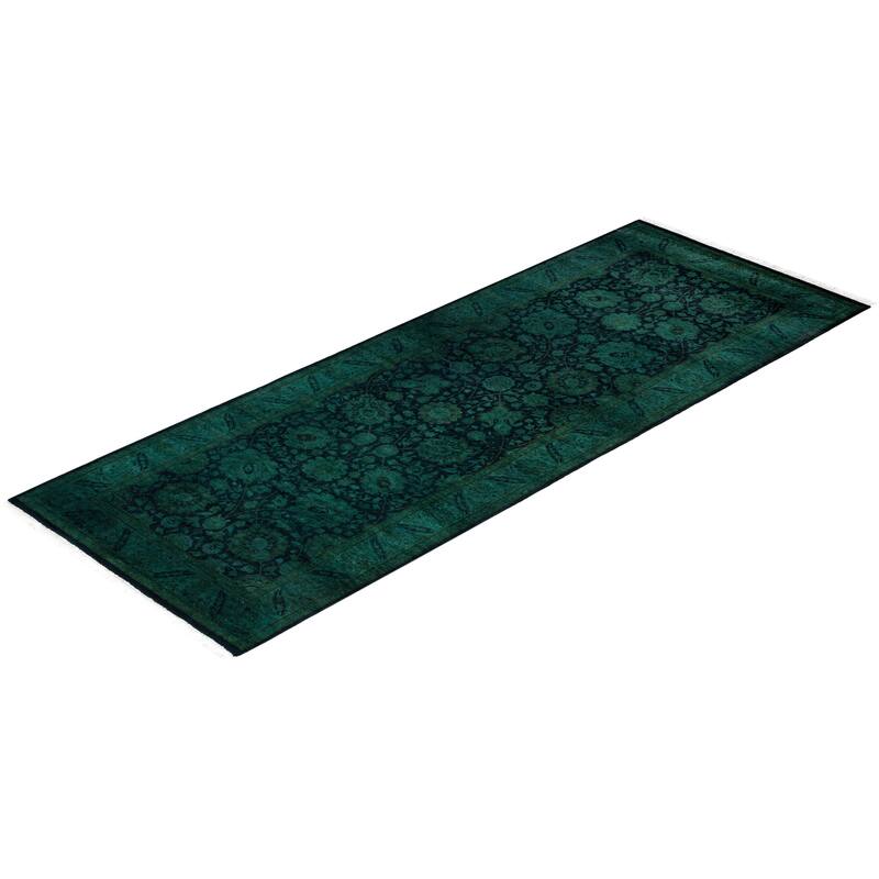 Overdyed One-of-a-Kind Hand-Knotted Area Rug - Black - 3' 1" x 8' 3"