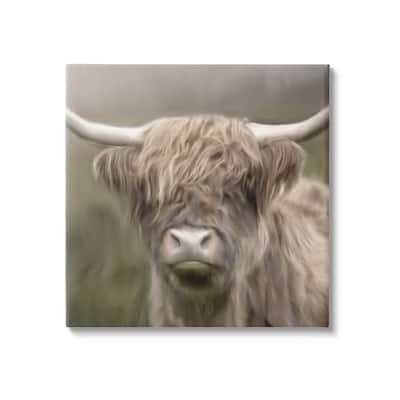 Stupell Soft Highland Cow Canvas Wall Art Design by Kim Allen